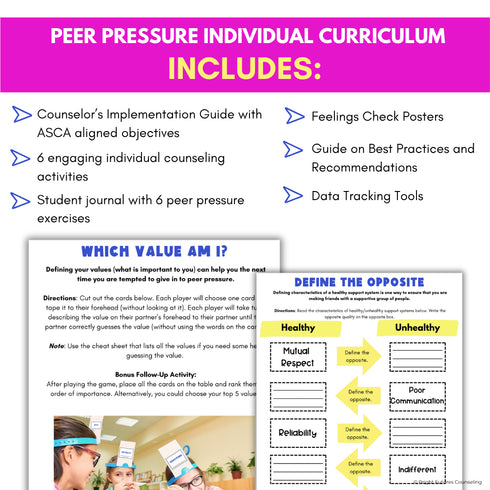 Peer Pressure Individual Counseling Curriculum for Middle School Counseling
